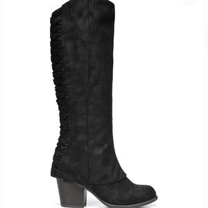 NEW Fergalicious Black Tinley Wide-Calf Boot .